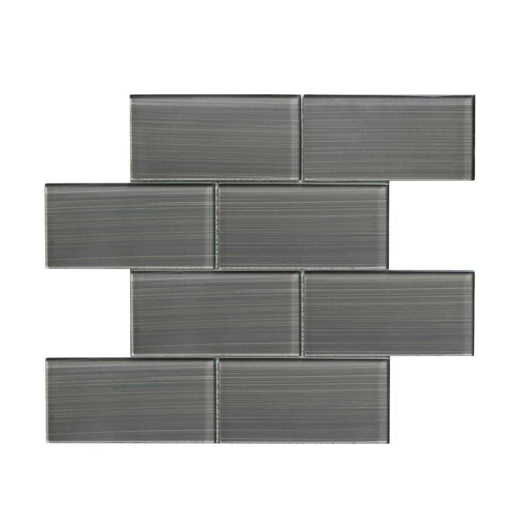 WS Tiles Hand Painted 3 in. x 6 in. Glass Subway 12 in. x 12 in. Mesh-Backed Wall Tile WST - Image 4