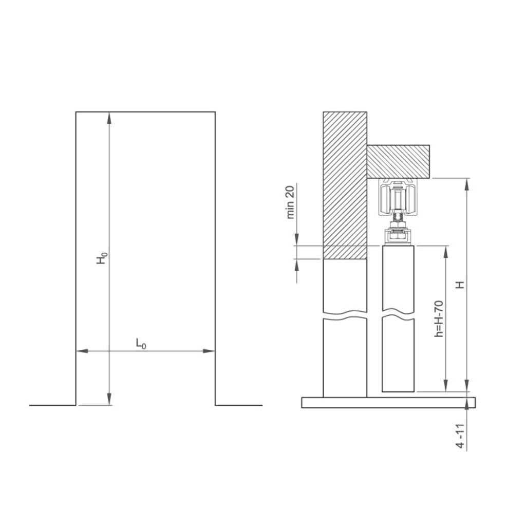 SLID'UP 170 Sliding / Pocket Door Hardware Kit - Image 3