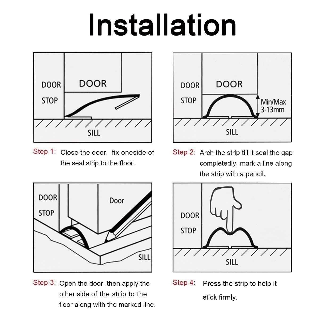 Under Door Draft Blocker Draught Excluder Self-Adhesive Rubber Door Bottom Seal Strip Under Door Sweep Weather Stripping Door Gap Stopper - Image 5