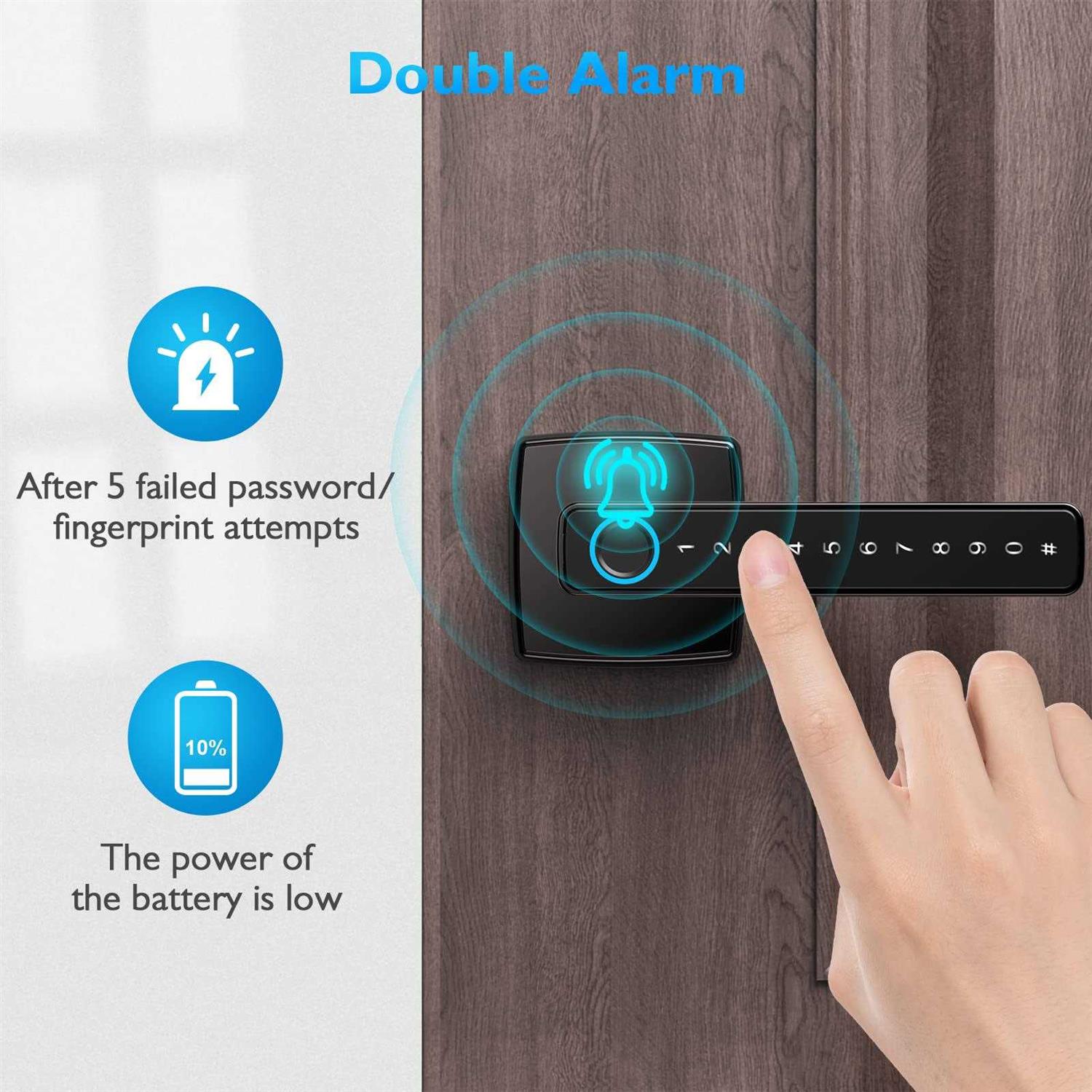 apploki fingerprint door lock keyless entry door lock with bluetooth - Image 3