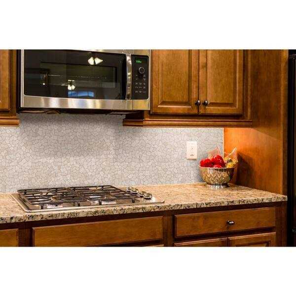 Tile Connection Fit Tile White 11 in. x 11 in. x 9.5 mm Indonesian Marble Mesh-Mounted Mosaic - Image 5