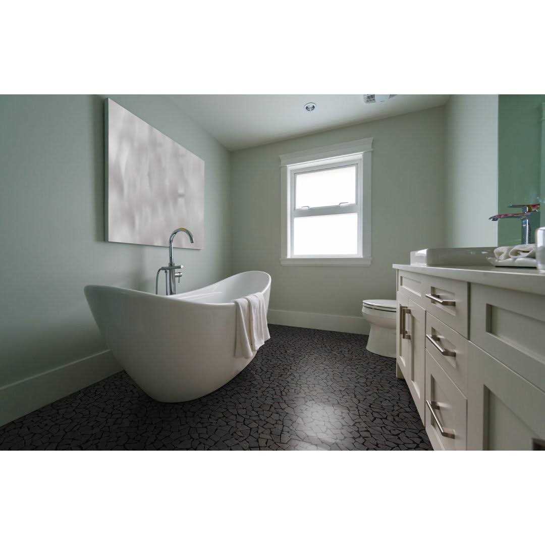 Tile Connection Fit Tile White 11 in. x 11 in. x 9.5 mm Indonesian Marble Mesh-Mounted Mosaic - Image 3