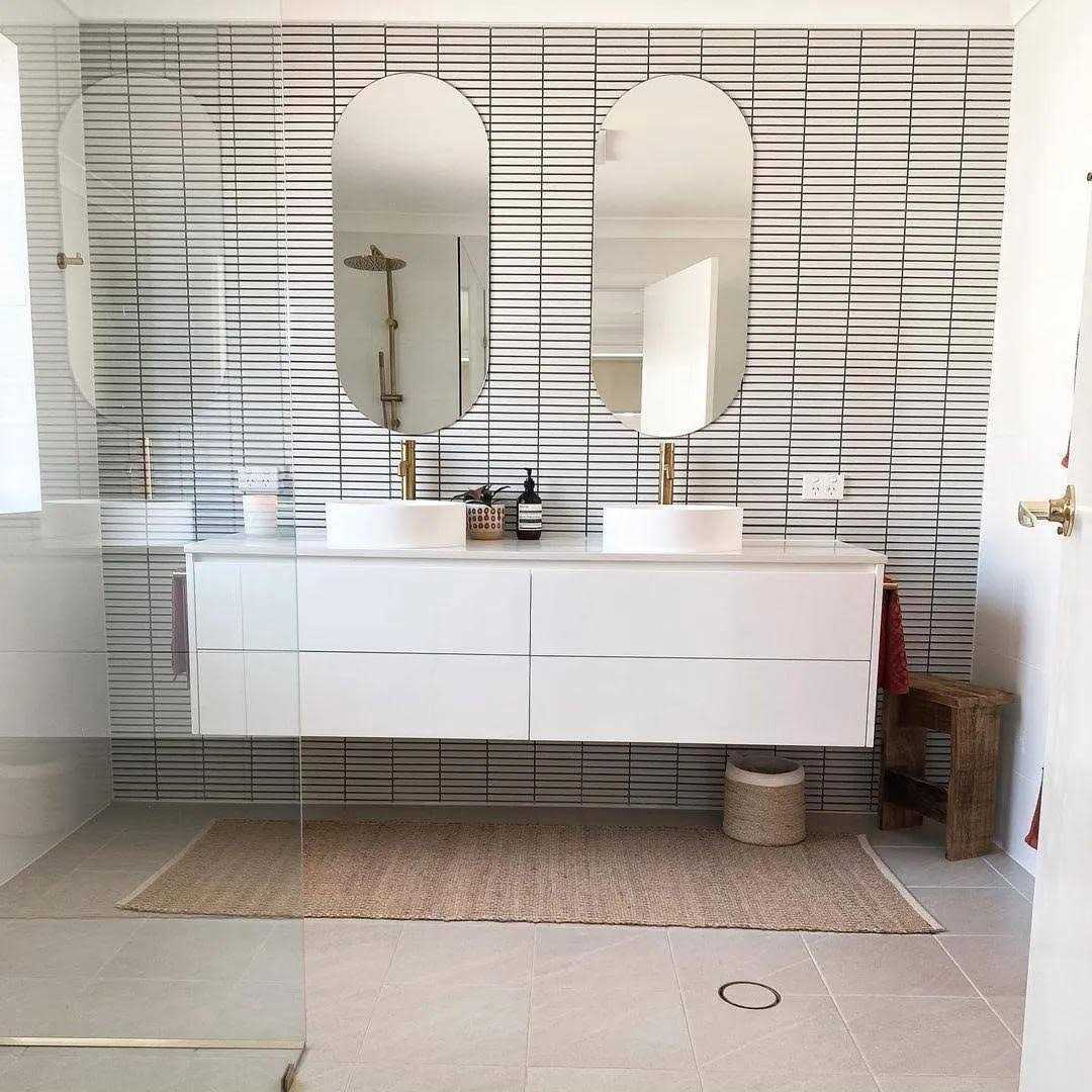 6 x 1 Straight Edge Porcelain Grid Mosaic Sheet Tile The Mosaic Factory - Image 4