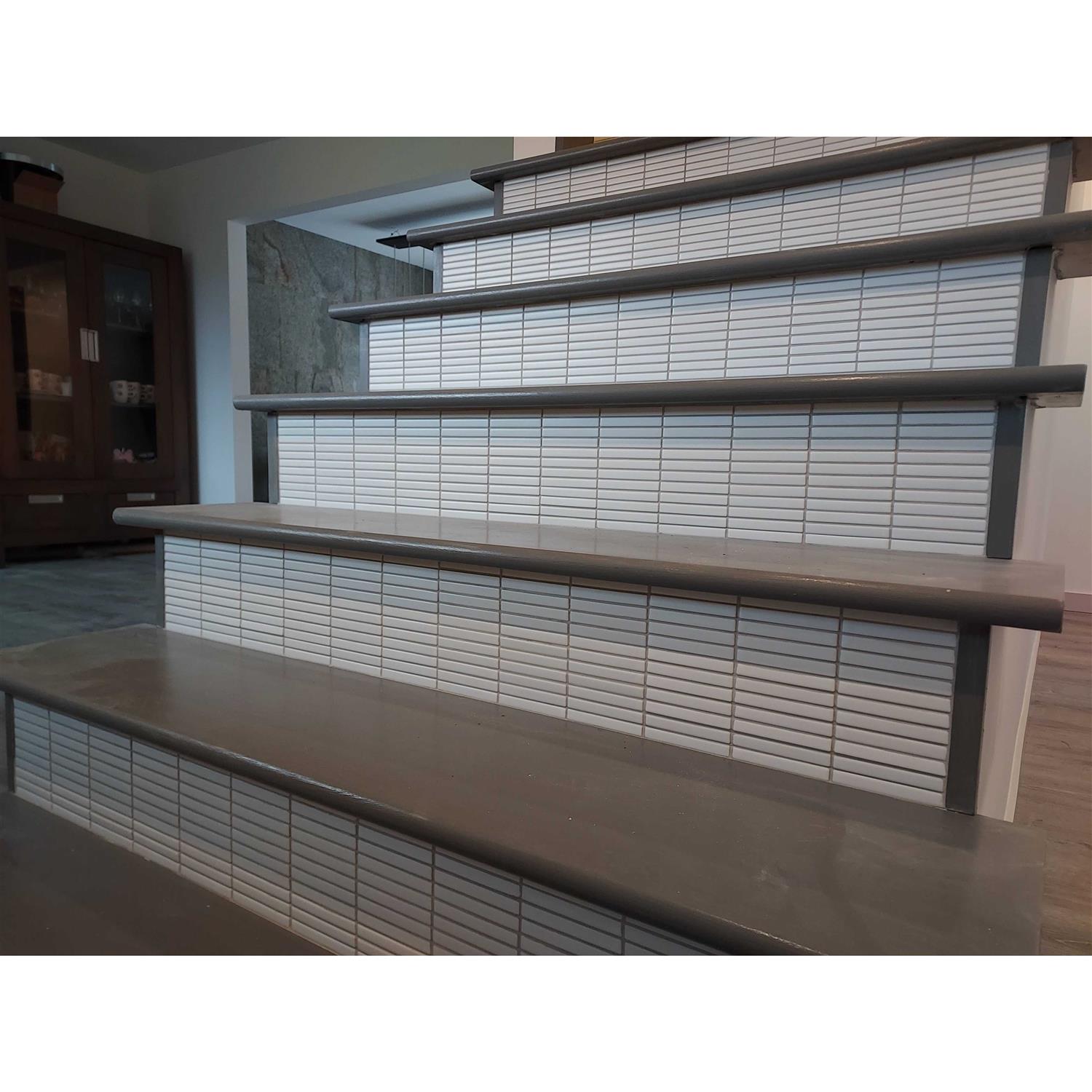 6 x 1 Straight Edge Porcelain Grid Mosaic Sheet Tile The Mosaic Factory - Image 5