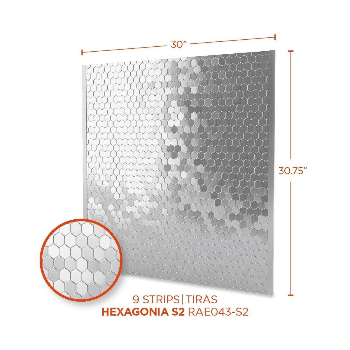 SpeedTiles Hex II Stainless 30 in. x 30.75 in. x 5 mm Metal Peel and Stick Range Backsplash Mosaic Tile RAHE043-S2 - Image 4
