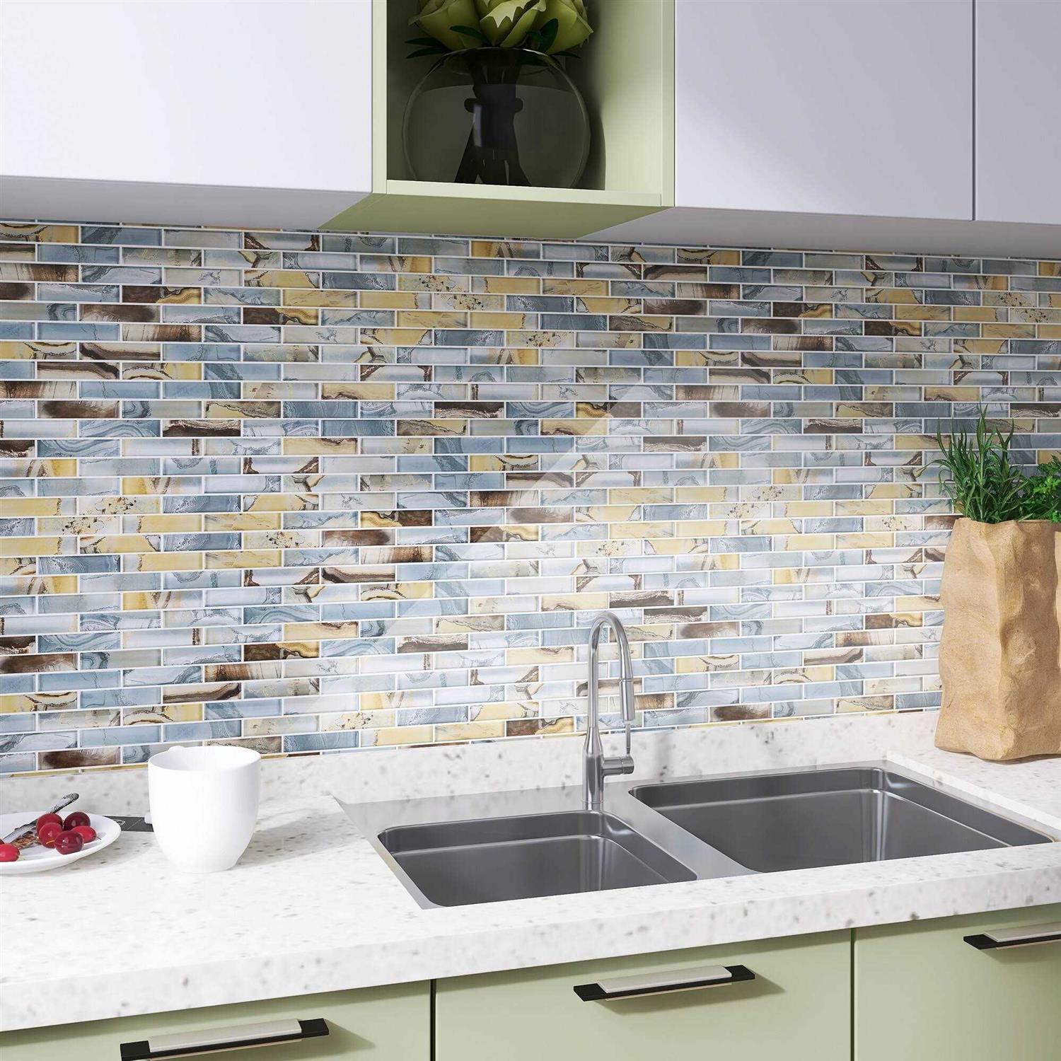 Supreme Tile TileGen. Sahara Glass Mosaic in Blue Wall Tile - Image 4