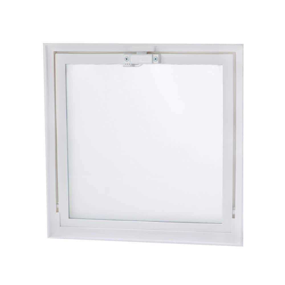 dopadeals 15.75 in. x 15.75 in. Hopper Vent with Screen for Glass Block Windows