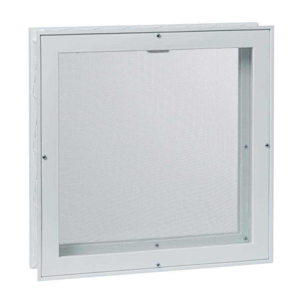 dopadeals 15.75 in. x 15.75 in. Hopper Vent with Screen for Glass Block Windows - Image 2