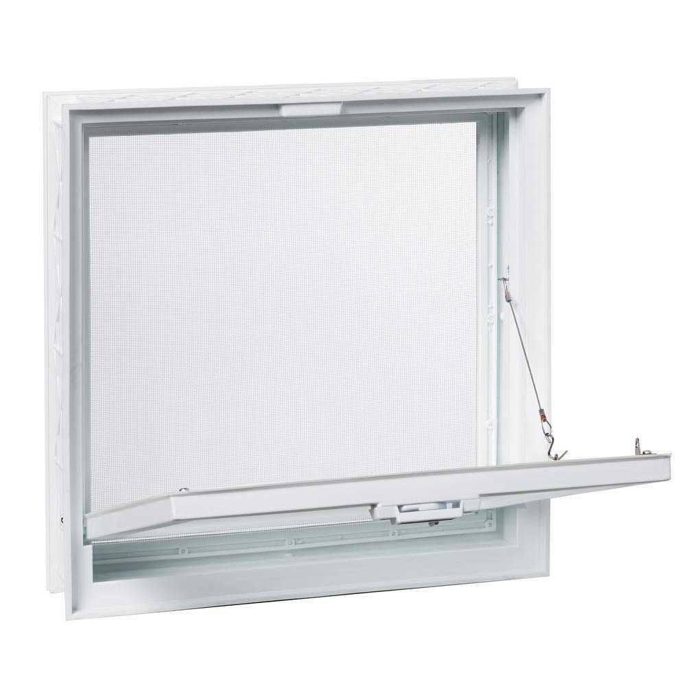 dopadeals 15.75 in. x 15.75 in. Hopper Vent with Screen for Glass Block Windows - Image 4