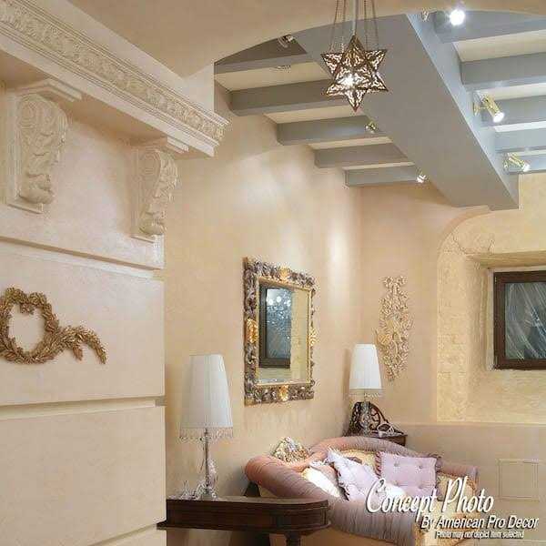 American Pro Decor 6 in. Long Acanthus and Dots Polyurethane Crown Moulding Sample - Image 4