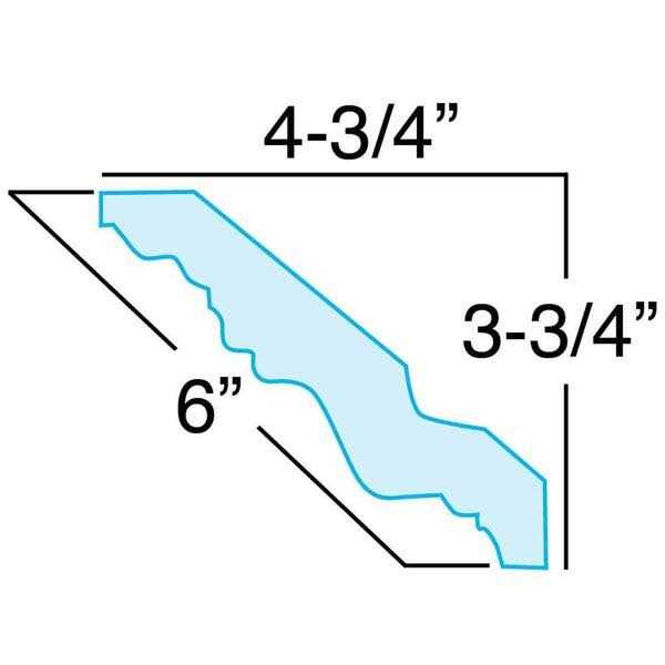 American Pro Decor 6 in. Long Acanthus and Dots Polyurethane Crown Moulding Sample - Image 3