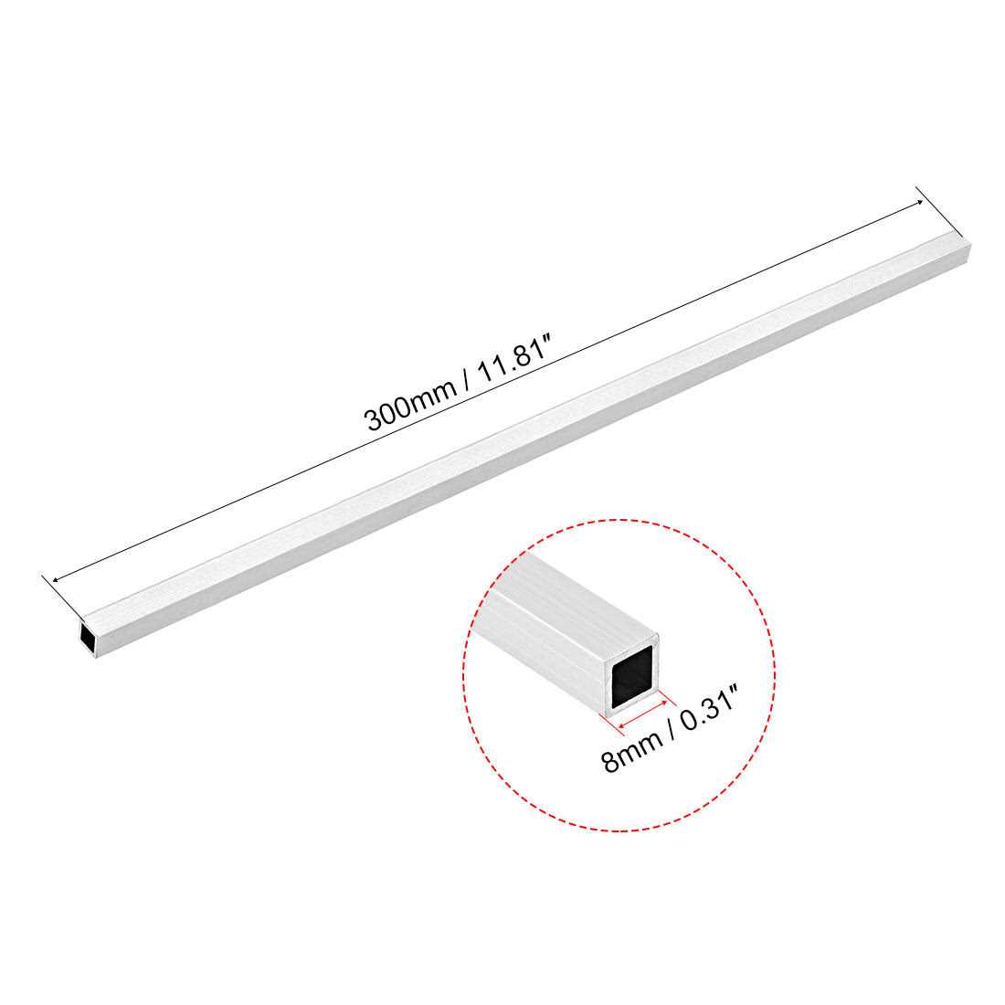 6063 Aluminum Square Tube Seamless Straight Tubing Harfington - Image 3