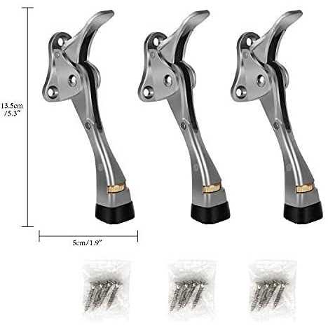 Door Stoppers Kickdown Door Stops Set of 3 Heavy Duty Doorstops Door Stops for Bottom of Door 4 Inch Easy Kick Down Door Stoppers Floor and Release - Image 3