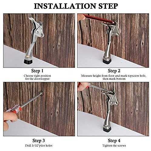 Door Stoppers Kickdown Door Stops Set of 3 Heavy Duty Doorstops Door Stops for Bottom of Door 4 Inch Easy Kick Down Door Stoppers Floor and Release - Image 5