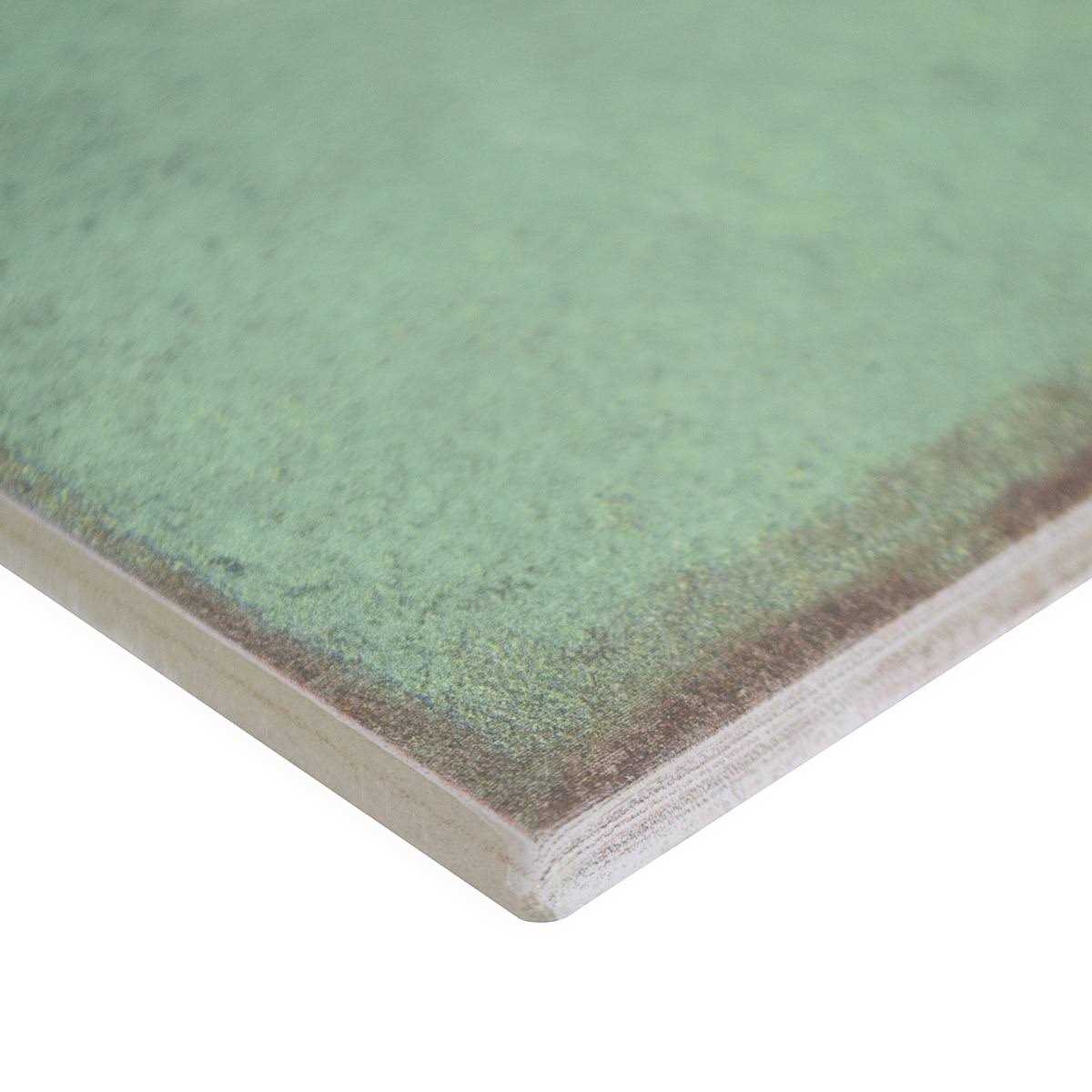 Artmore Tile Coronado Green 8-in x 8-in Matte Porcelain Encaustic Thinset Mortar Floor and Wall Tile - Image 4