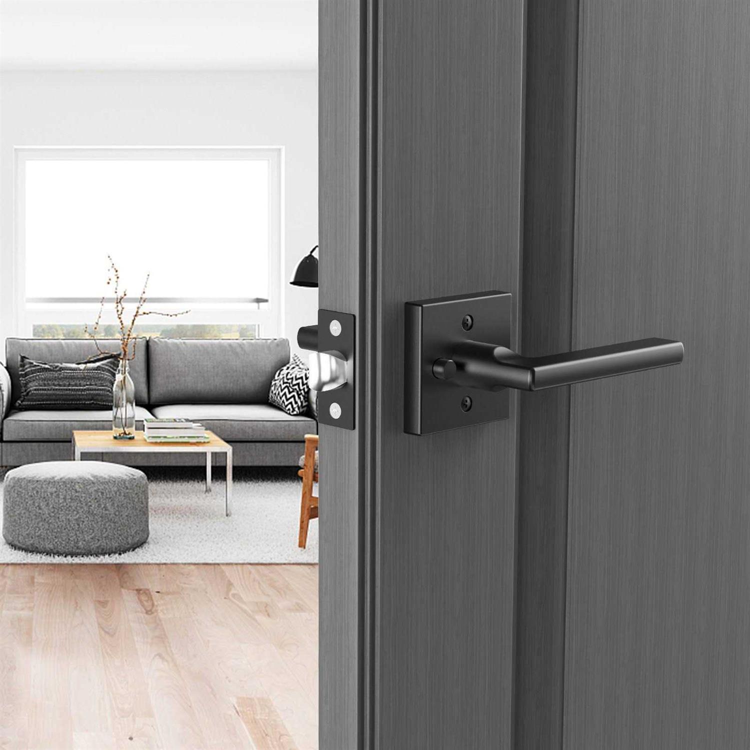 VEVOR Privacy Door Handle, 10 Pack Matte Black Door Lever, Left or Right Handing Reversible Lever with Keyless Lock - Image 5