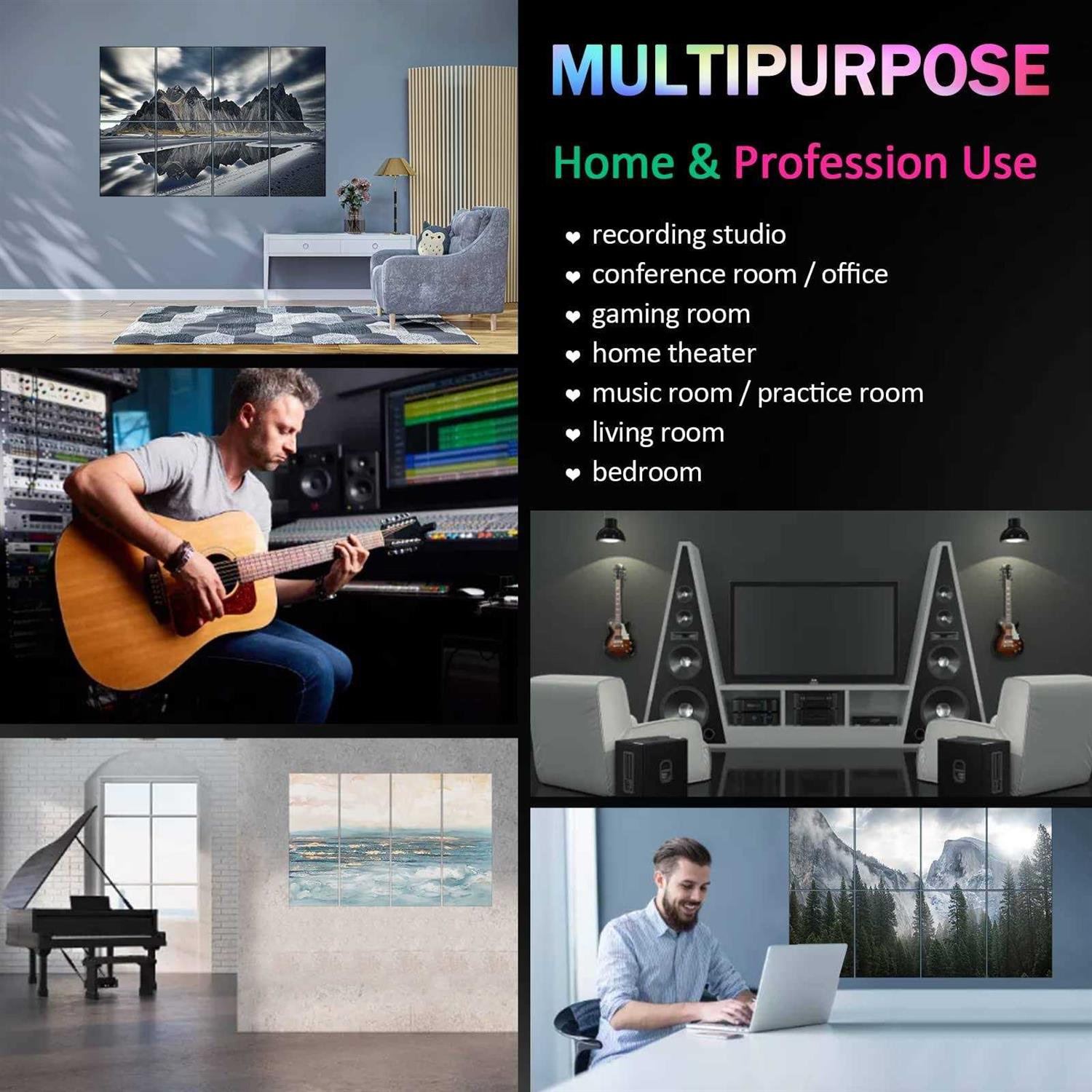 Bobobier Art Acoustic Panels with Self-Adhesive,48 x 32Inches Acoustic Wall - Image 3