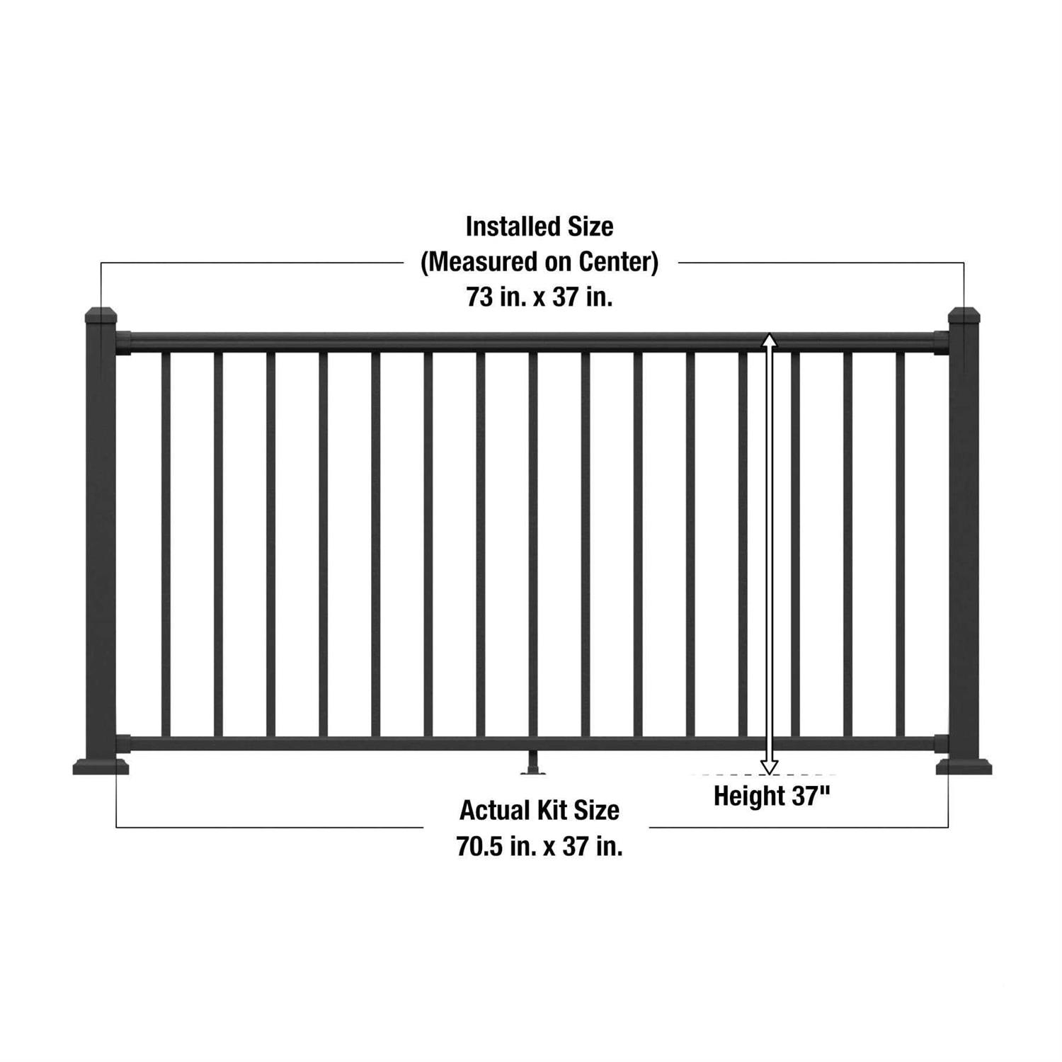 Ultra Max Adams 36 in. x 72 in. Textured Aluminum Railing Kit - Image 4