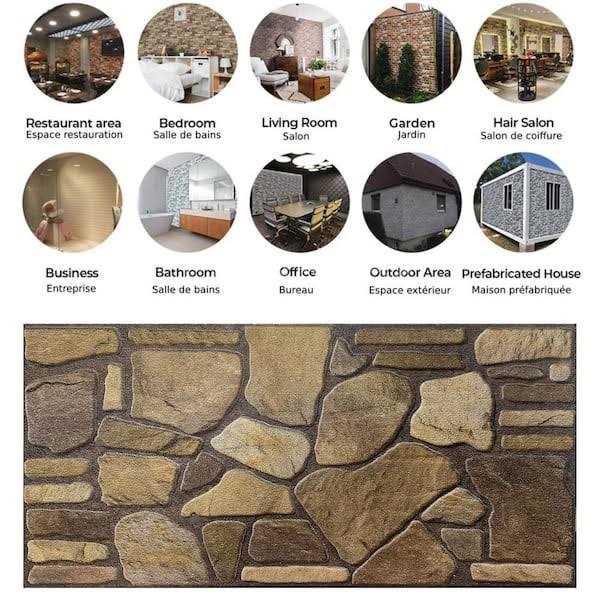 Dundee Deco Falkirk Uffcott II 39.4 in. x 19.7 Faux Stone Styrofoam 3D Decorative Wall Panel - Image 3
