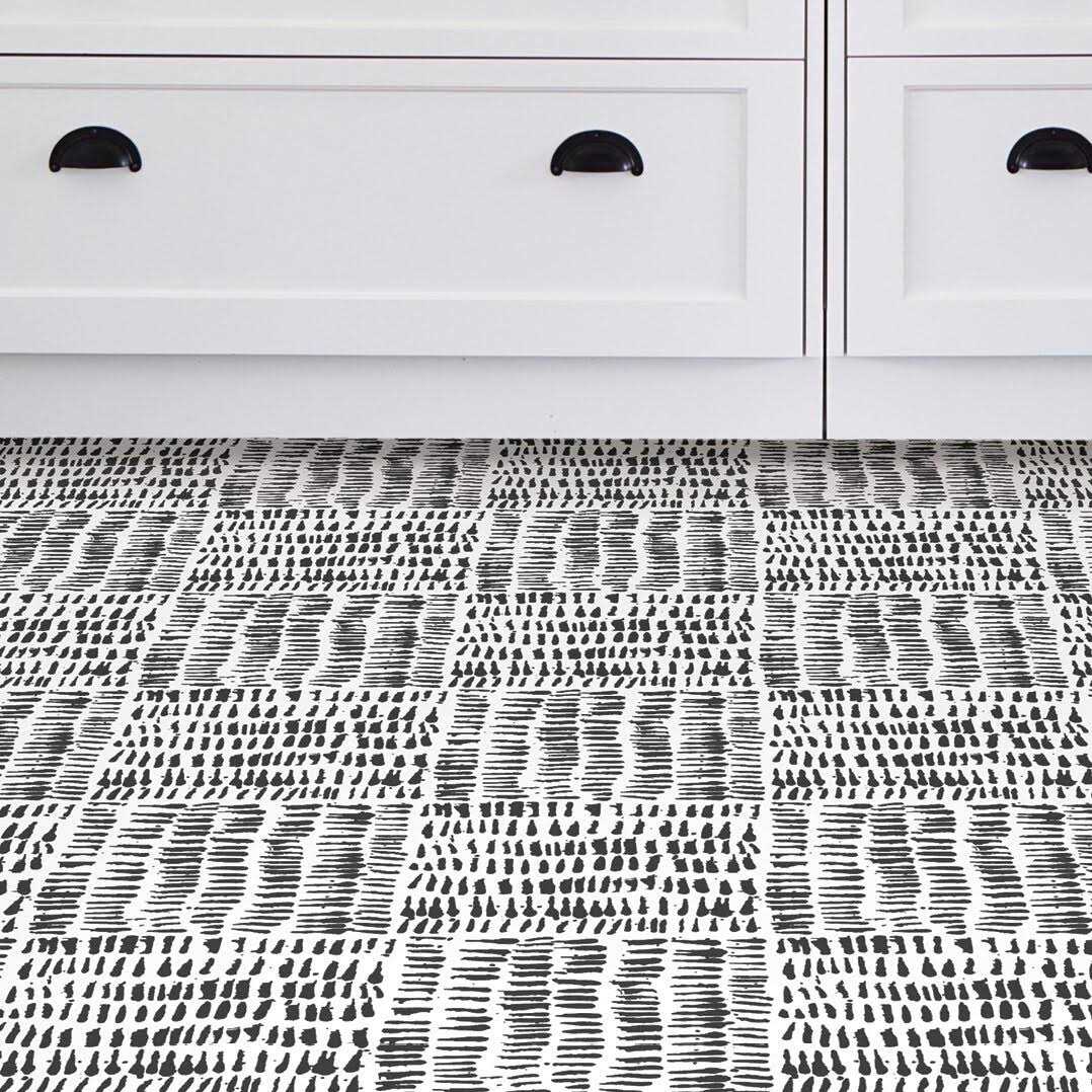 Accentuations by Manhattan Comfort Fillmore, Peel & Stick Noleby Floor Tiles Black and White - Image 5
