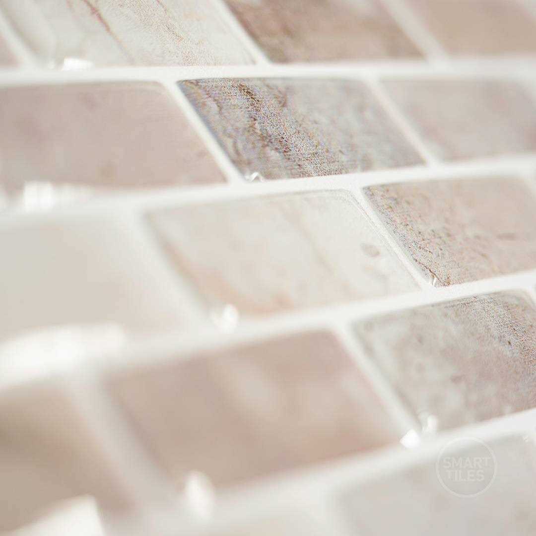 Smart Tiles Mandolia Alba Beige 9.94 in. x 9.92 in. Vinyl Peel and Stick Tile - Image 3