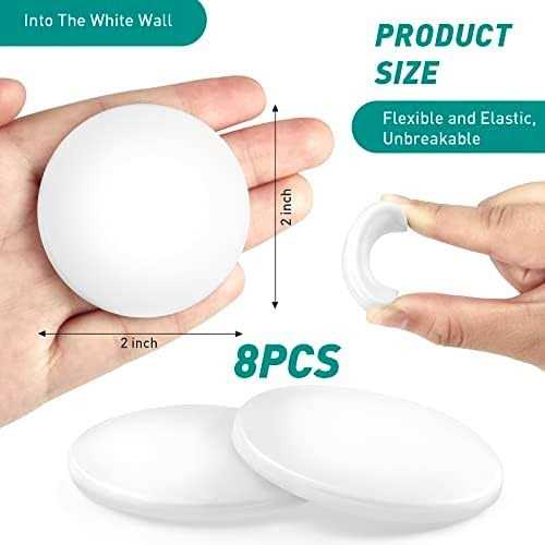 8PCS Door Stopper Wall Protector White Door Knob Wall Protector Strong Back Adhesive Door Wall Protector - Image 4