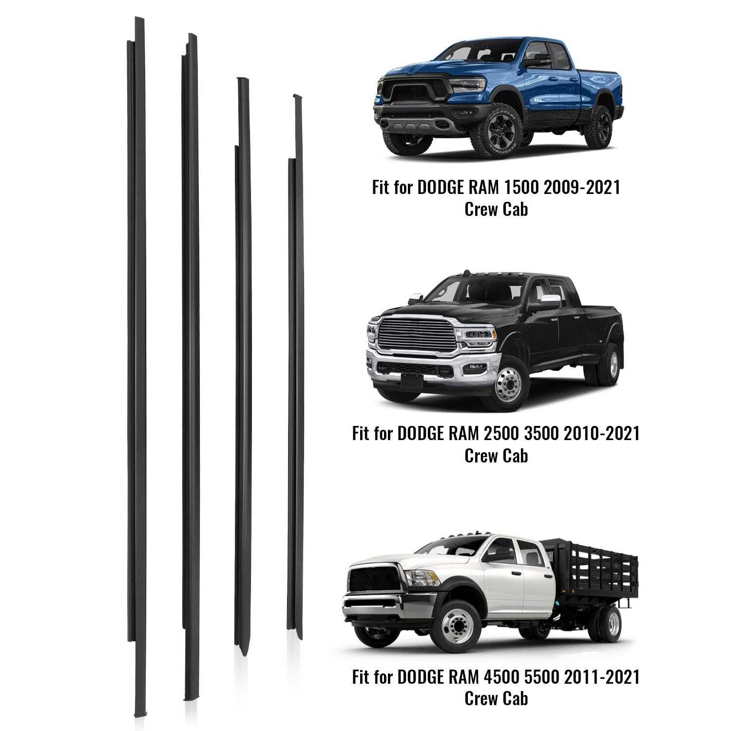 55112376ah Weatherstrip Window Moulding Trim Seal Belt for Dodge Ram 1500 2500 3500 4500 5500 Crew Cab 2009-2021 - Image 5