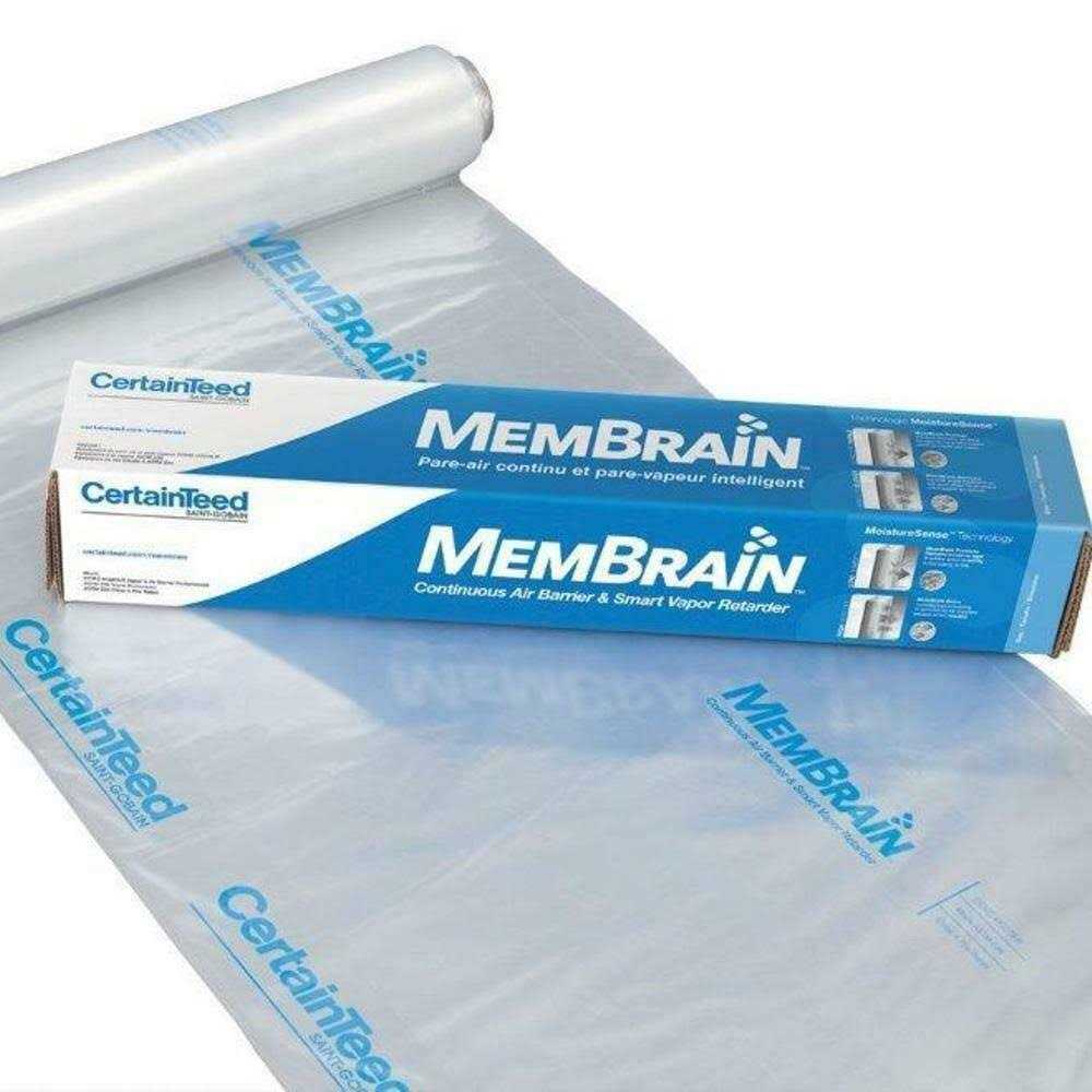 CertainTeed MemBrain 8 ft. W X 100 ft. L Air Barrier and Smart Vapor Retarder Roll 833 sq ft 902008 - Image 3