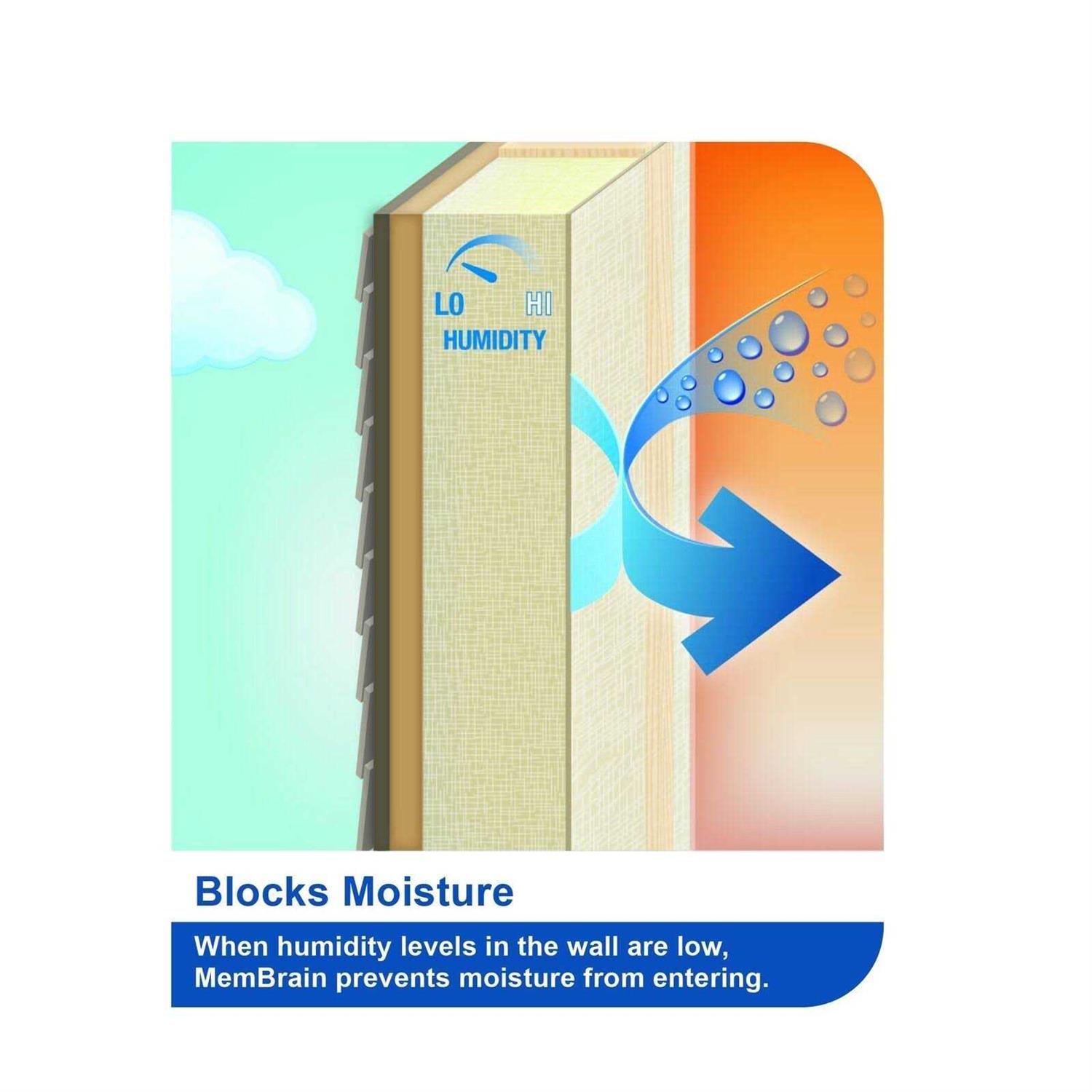 CertainTeed MemBrain 8 ft. W X 100 ft. L Air Barrier and Smart Vapor Retarder Roll 833 sq ft 902008 - Image 4