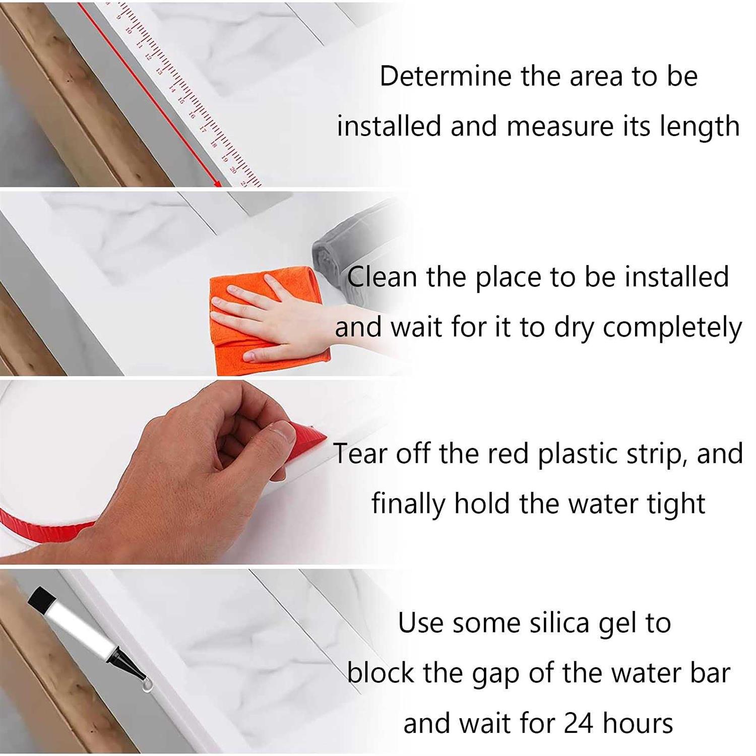 Duzzy Water Barrier for Sink Silicone Water-Blocking Self-Adhesive Splash Guard - Image 2