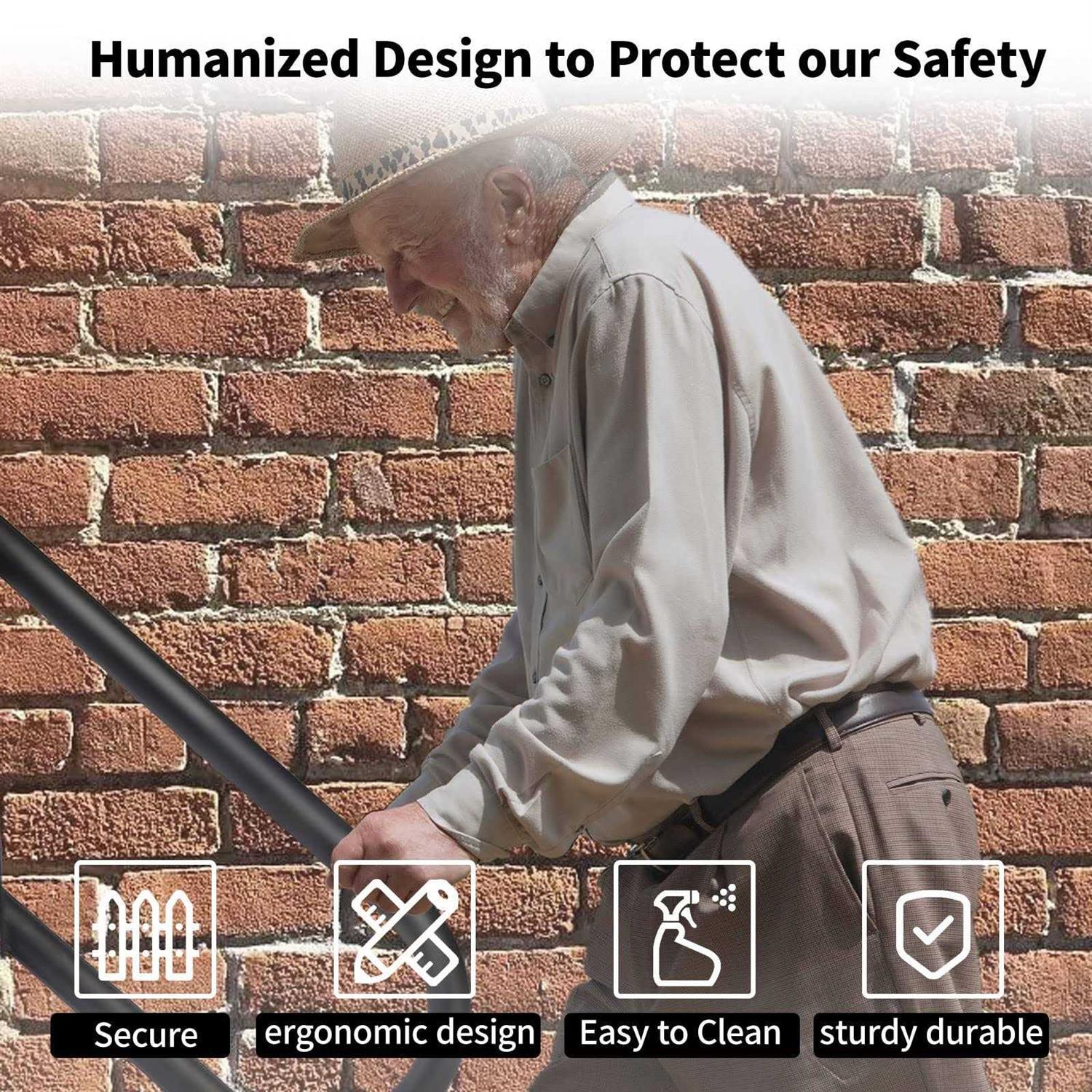 Tocretoare Handrails for Outdoor Steps 20 Wall Mount Hand Railings for Stairs Outdoor - Image 3