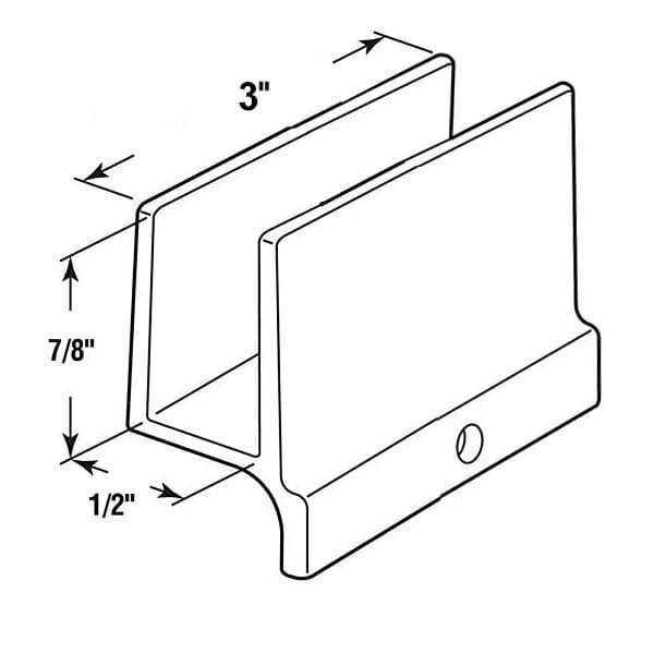 Gordon Glass Sliding Shower Door Bottom Guide 1/2 Wide x 3 Long - Image 2