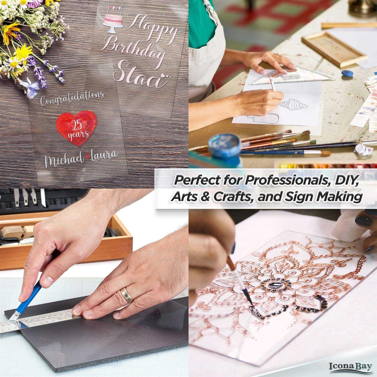 Icona Bay PET Plexiglass Thin & Flexible Plastic Sheets 24x36 - Image 2