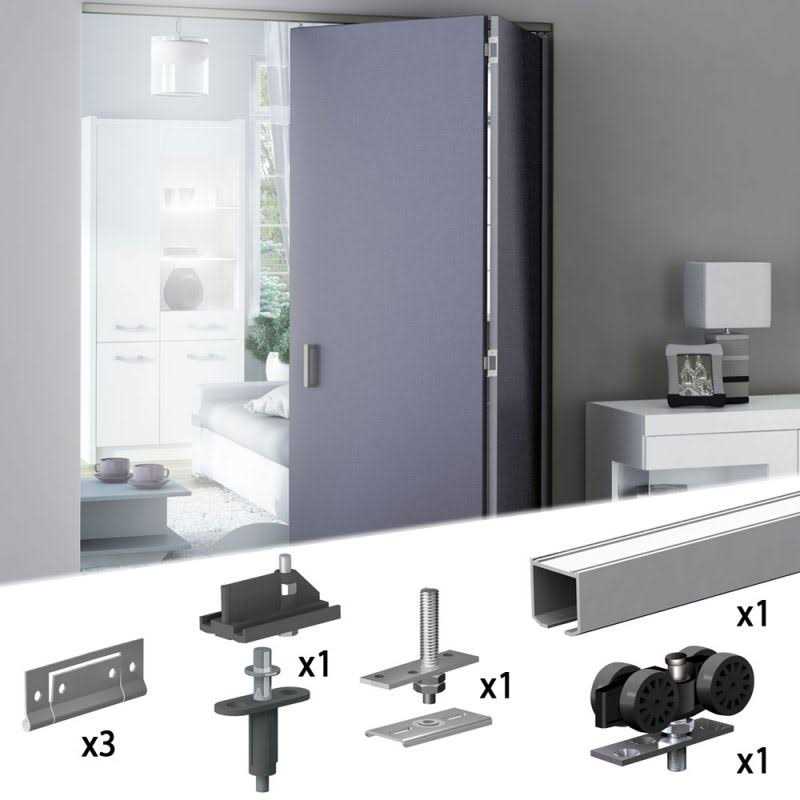 SLID'Up 150 Bifold Door Hardware Kit 59-Inch Track for 2 Folding Panels Up to 88lbs Each - Image 4