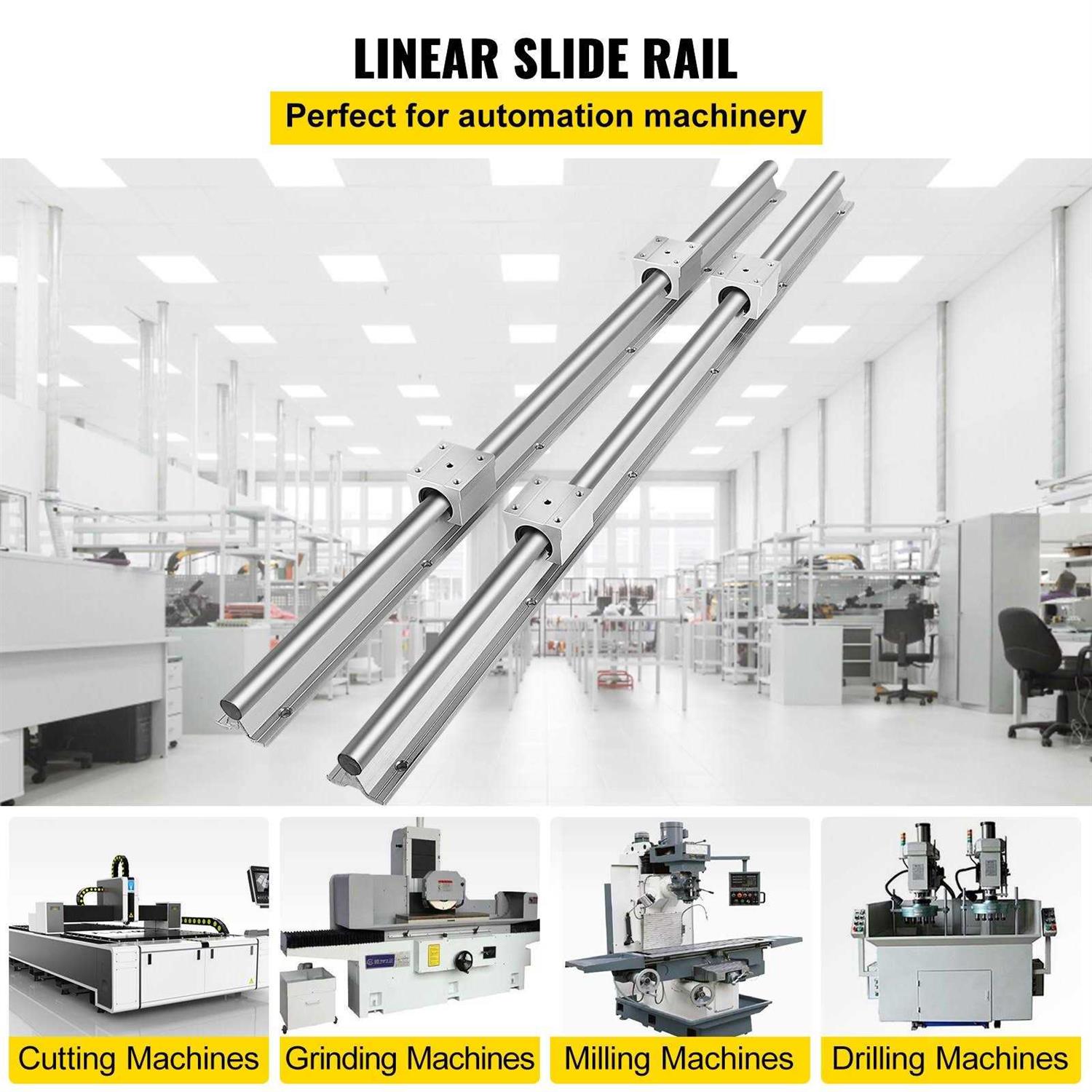 VEVOR 2x Linear Rail Set Sbr25-1200mm 4x Bearing Block Routers 25mm Linear Slide Guide - Image 4