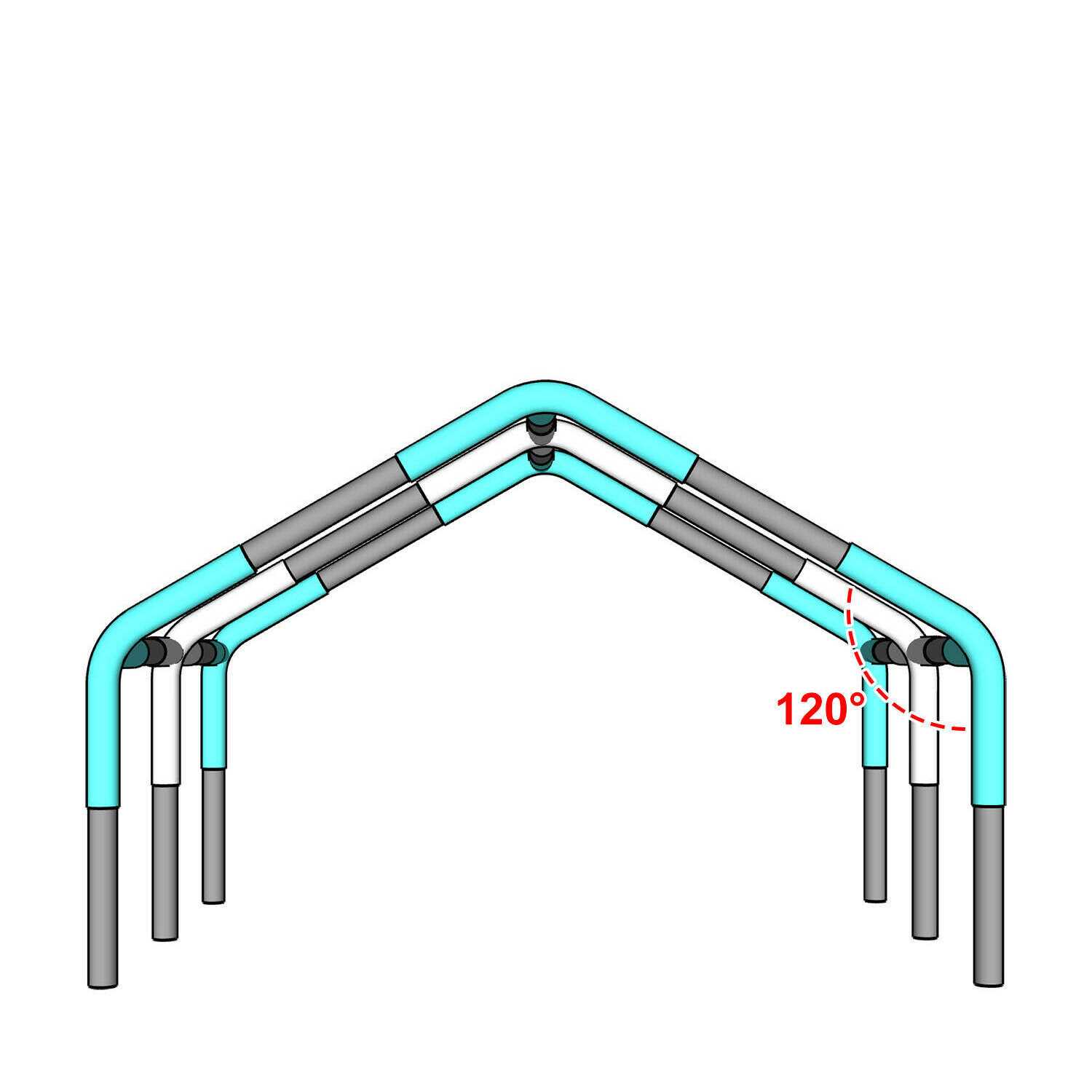 Ust 3 Way 1-3/8 High Peak Canopy Fitting Couplers Multi-Pack - Image 4