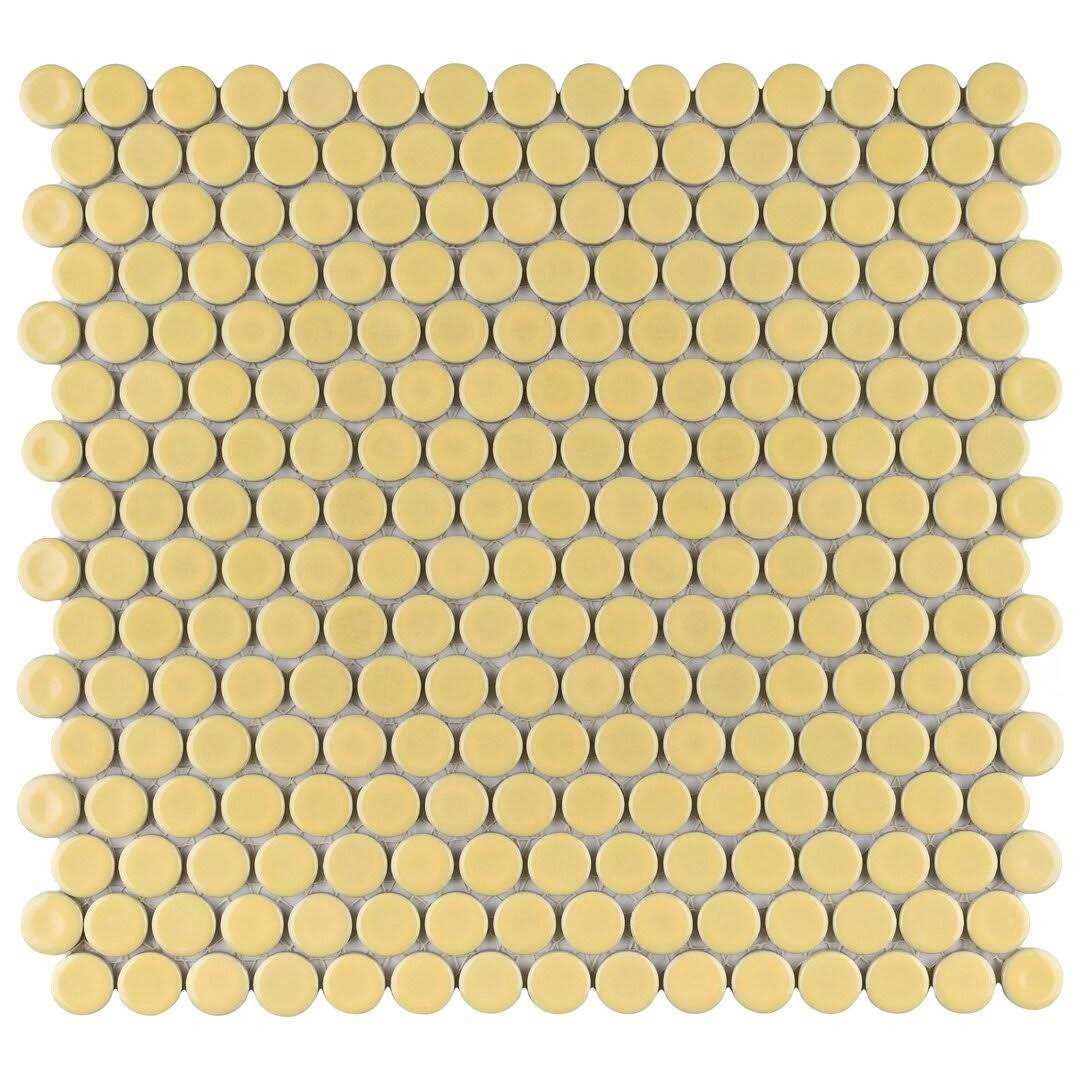 Hudson Penny Round .80 x .80 Porcelain Penny Round Mosaic Wall & Floor Tile Merola Tile