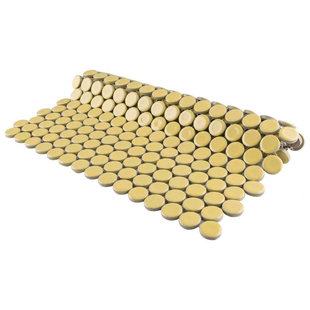 Hudson Penny Round .80 x .80 Porcelain Penny Round Mosaic Wall & Floor Tile Merola Tile - Image 2