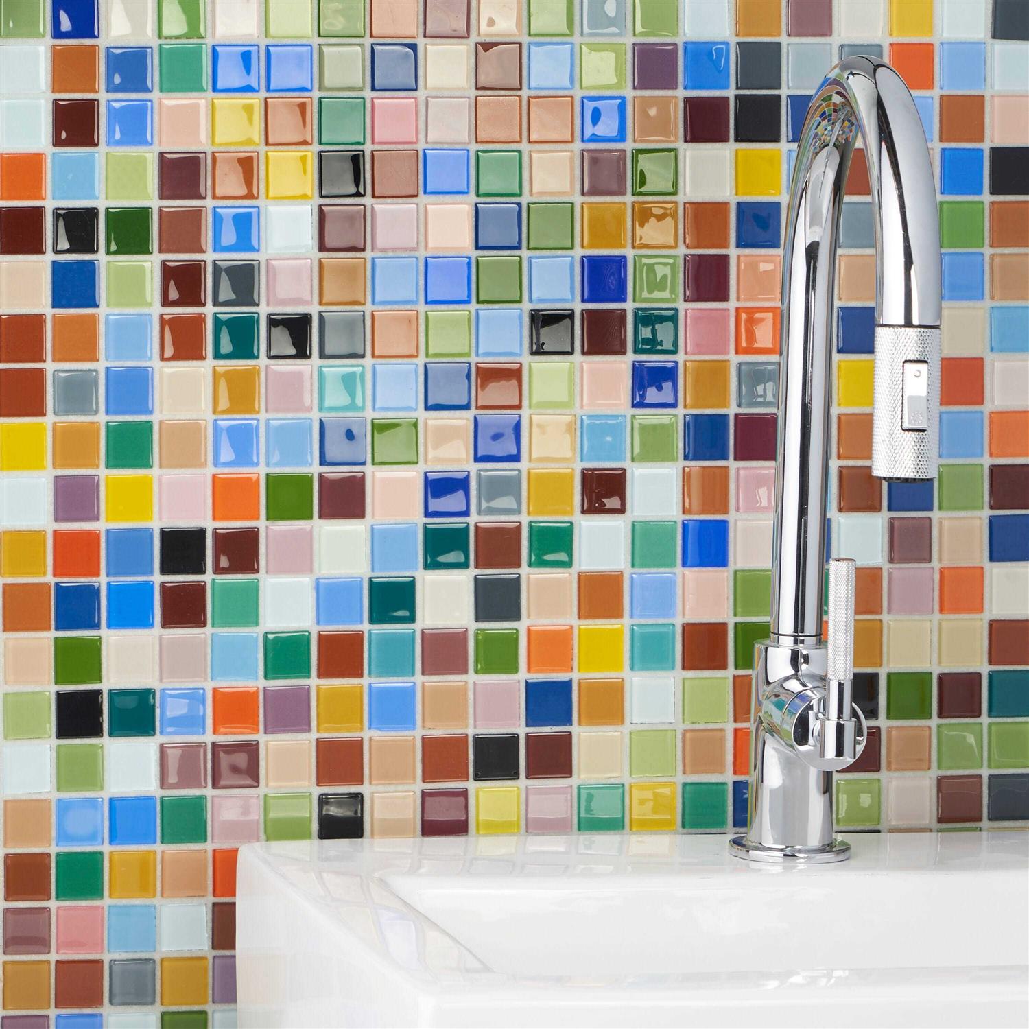 Tilebar Sample-Fruit Platter 1x1 Glass Polished Mosaic Tile, Backsplash and Wall EXT3RD102571 - Image 3