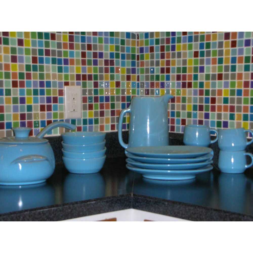 Tilebar Sample-Fruit Platter 1x1 Glass Polished Mosaic Tile, Backsplash and Wall EXT3RD102571 - Image 4