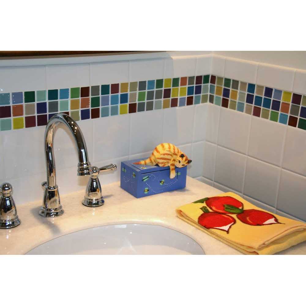 Tilebar Sample-Fruit Platter 1x1 Glass Polished Mosaic Tile, Backsplash and Wall EXT3RD102571 - Image 5