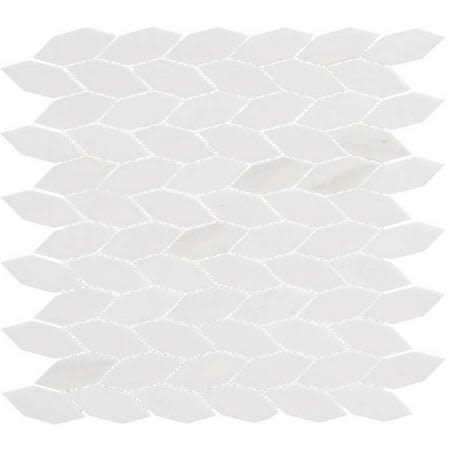 ANDOVA Channing Elongated Hex White 12 in. x 12 in. Natural Stone Mosaic Wall and Floor Tile - Image 3