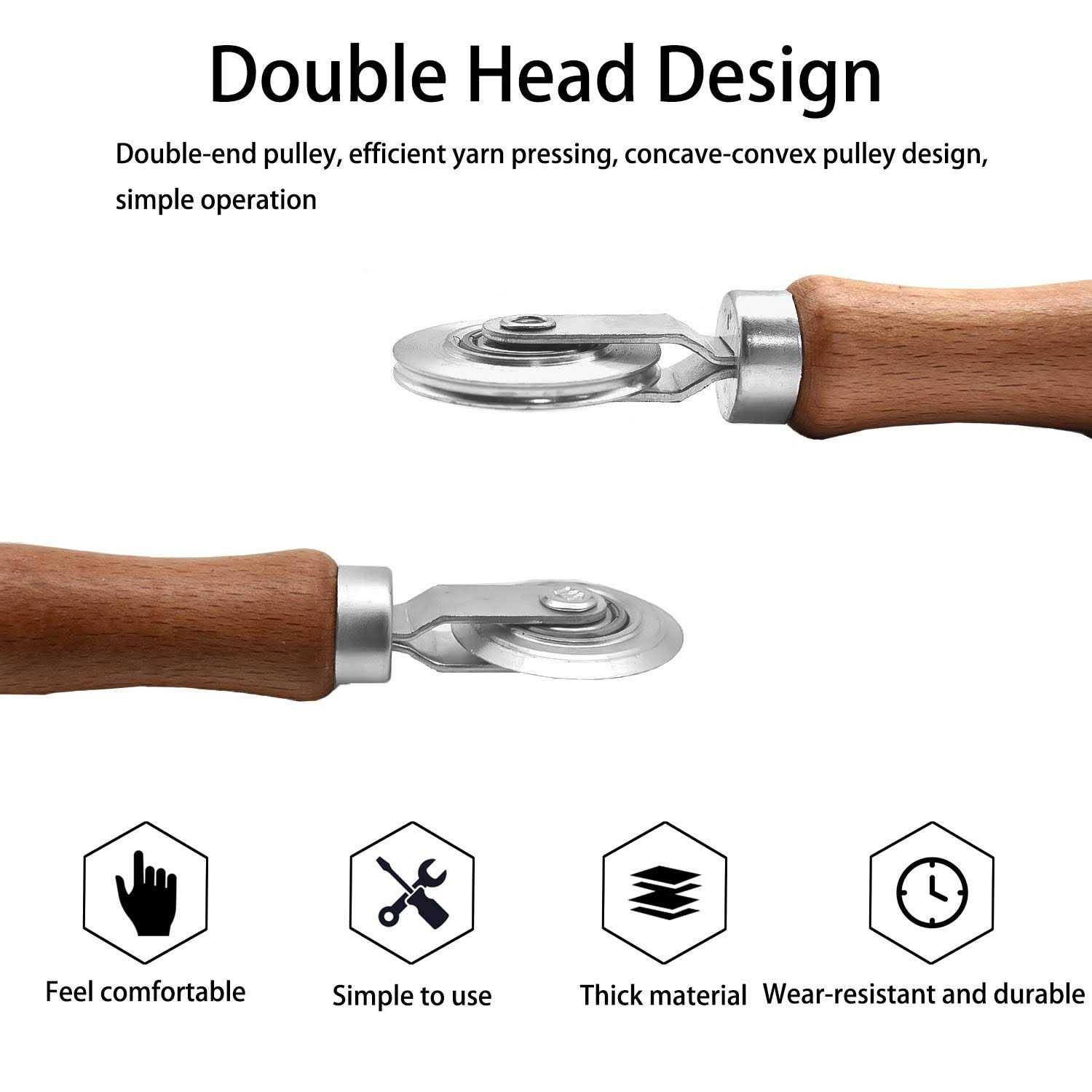 BAYTORY 3Pcs Screen Tool Window, Screen Spline Roller Tool with Wooden Handle and Steel Bearing Wheels - Image 4