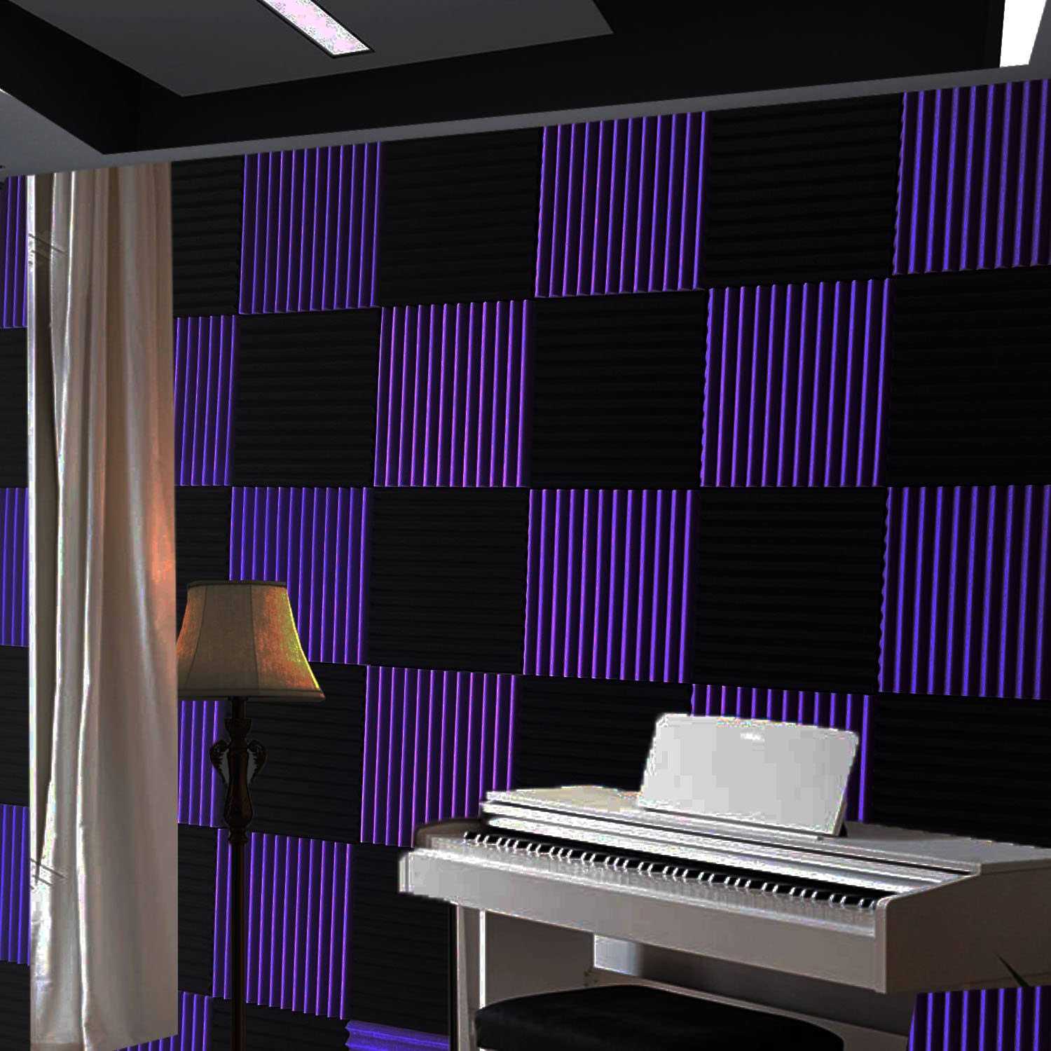 96 Pack Allxinlog Absorb the echo Acoustic Foam Panel Wedge Studio Soundproofing Wall Tiles 12 X 12 X 1 - Image 3