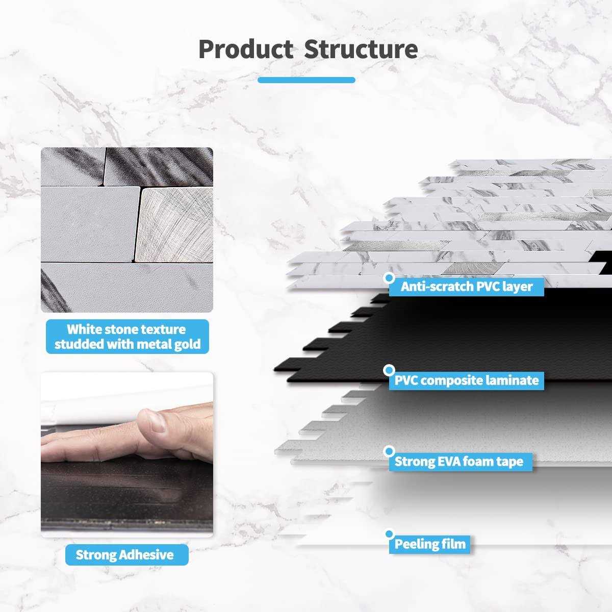 Art3d 10-Sheet Peel and Stick Backsplash Tile for Kitchen Bathroom - Image 3