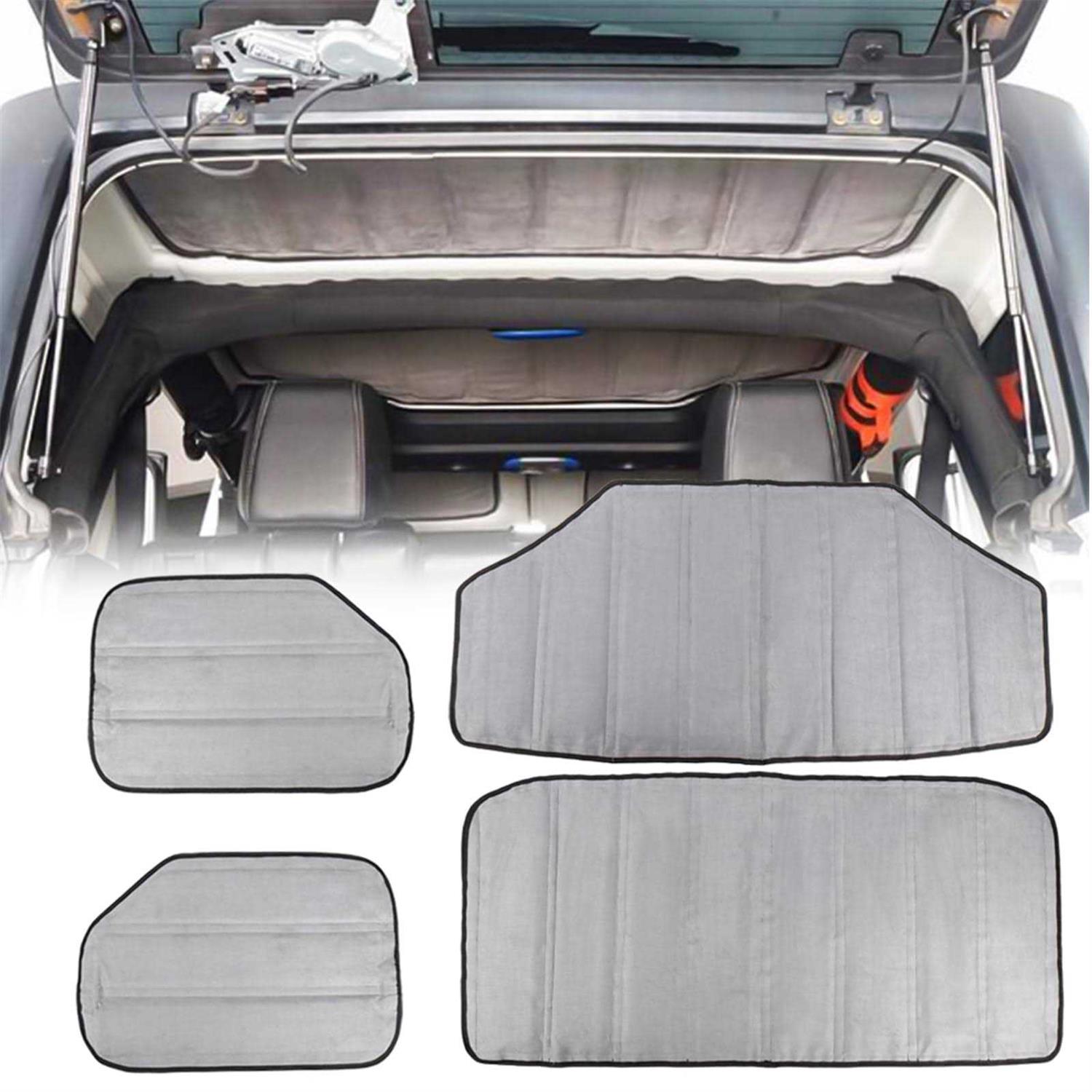 KMFCDAE Headliner Hardtop Heat Insulation for Jeep JK Hard Top Headliner Roof Heat Insulation Cotton Sound Deadener Mounts Kit for Jeep Wrangler JK