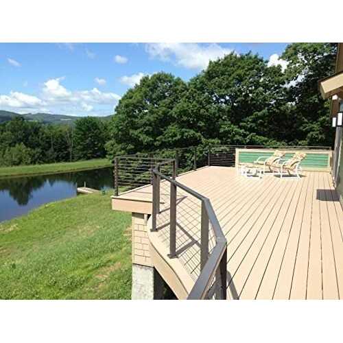 Aluminum Post to Post Inline Hand Rail or Support for Custom Wood Top Rail on Cable Railing Deck - Image 4