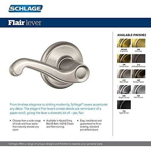 Schlage F40 FLA 716 Flair Privacy Lever - Image 4