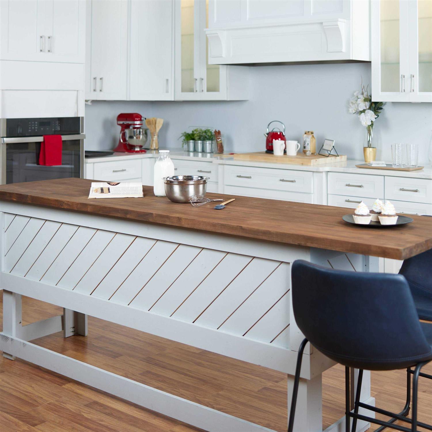 Sparrow Peak Acacia Spice Stained 96-in x 25-in x 1.5-in Spice Stained Straight Butcher Block Acacia Countertop 1525FJACSPC-96 - Image 5