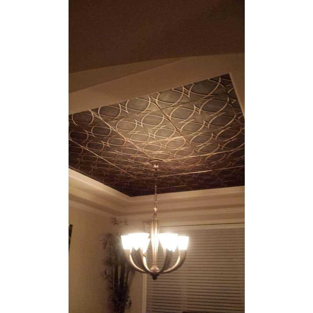 A La Maison Ceilings Circles and Stars 1.6 ft. x 1.6 ft. Decorative Foam Glue up Ceiling Tile - Image 5